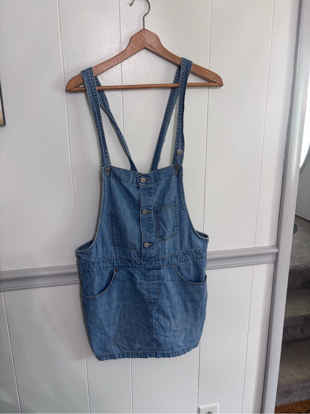 Levi's Light Blue Denim Mini Overall Dress